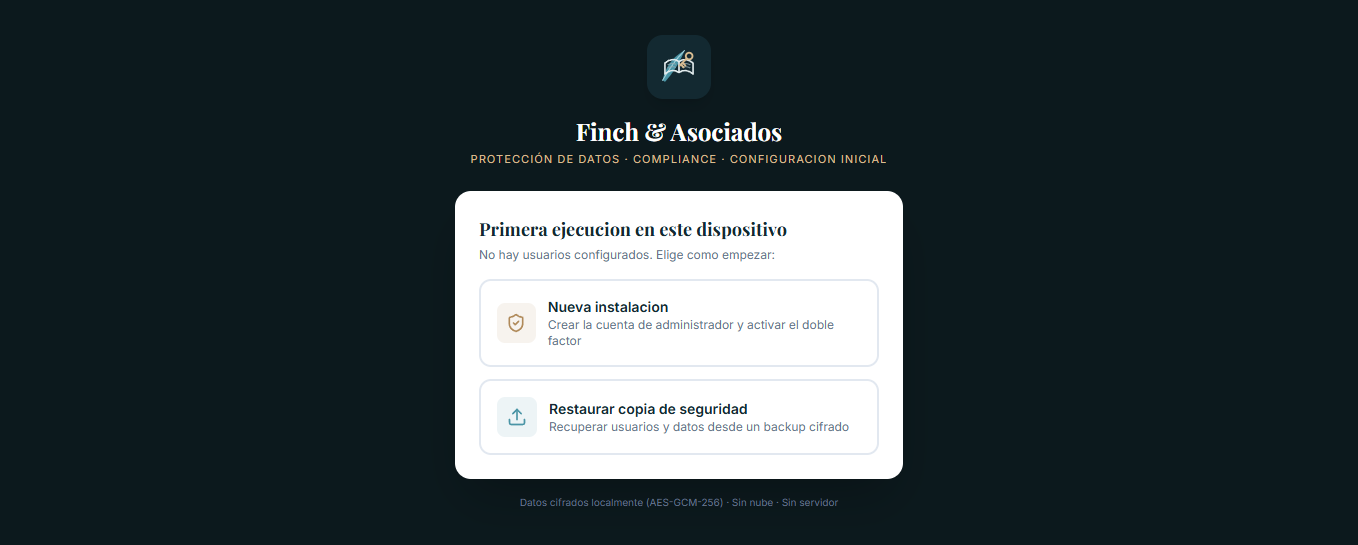 Aplicación de protección de datos de Finch Asociados